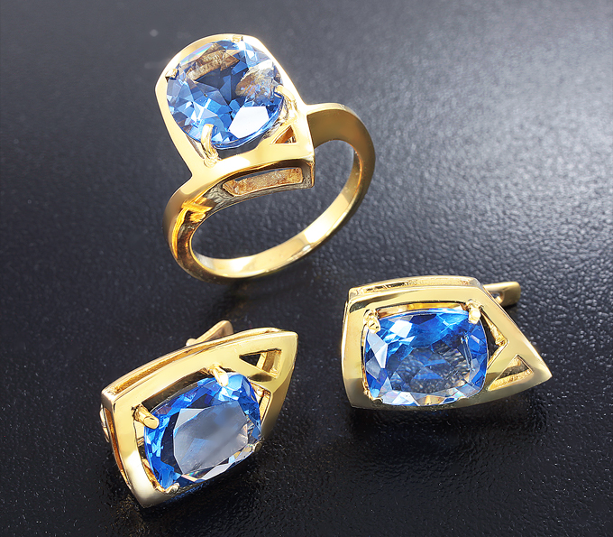 Серебро 925 Комплект с флюоритами