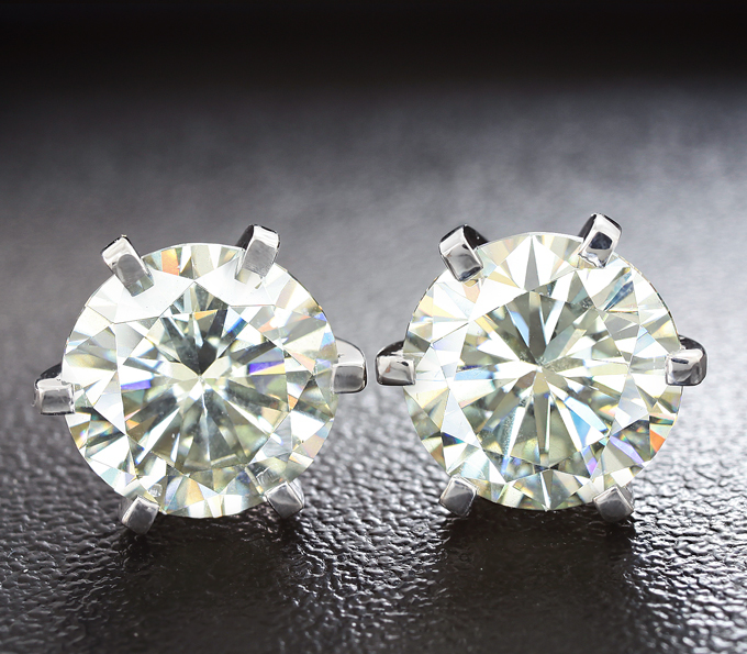 Серебро 925 Пусеты с муассанитами