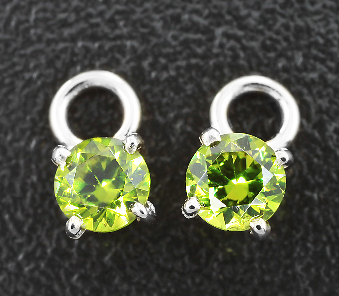 Золото Подвески для серег с уральскими демантоидами