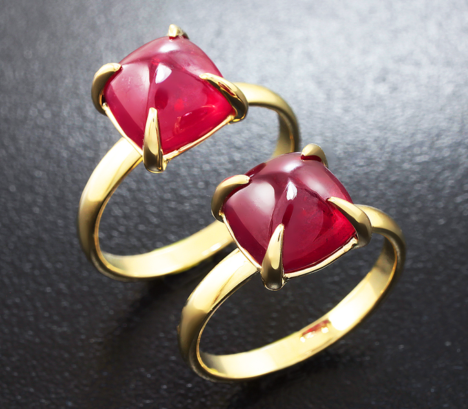 Золото Кольца с рубинами