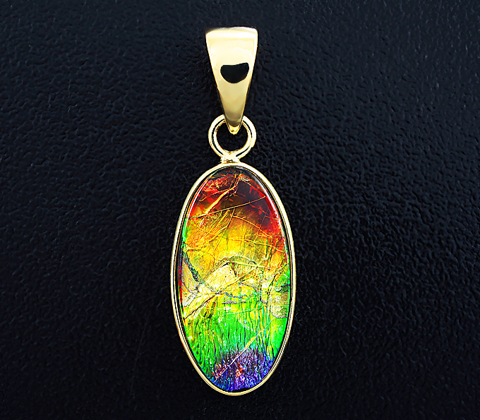 Золото Кулон с аммолитом аммонита