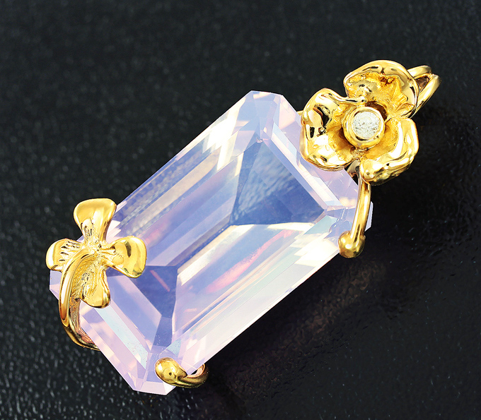 Серебро 925 Кулон с лавандовым аметистом и лейкосапфирами