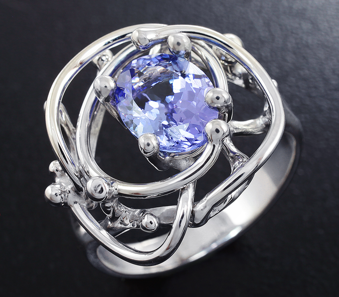 Серебро 925 Кольцо c танзанитом