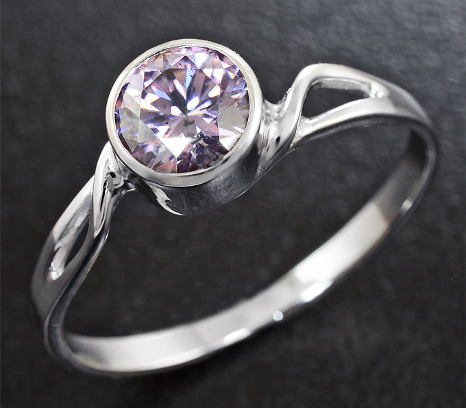 Золото Кольцо с розовым муассанитом