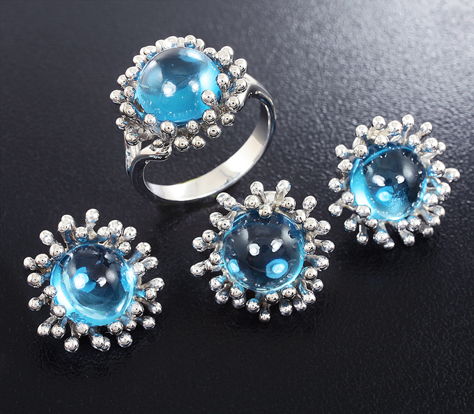 Серебро 925 Комплект с топазами