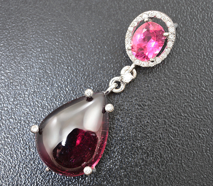 Золото Кулон с турмалинами и бриллиантами