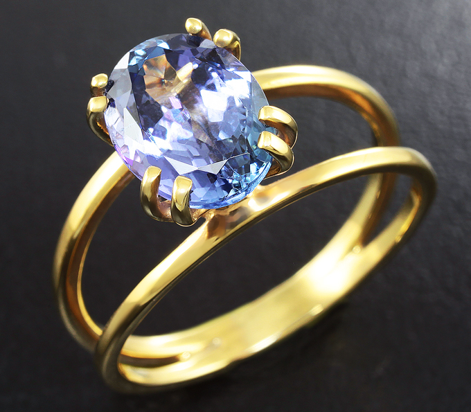 Серебро 925 Кольцо c танзанитом