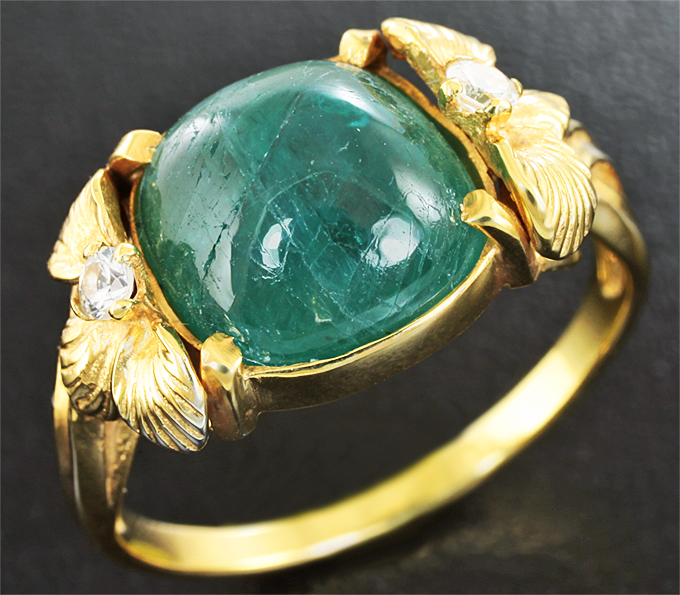 Серебро 925 Кольцо с грандидьеритом и лейкосапфирами