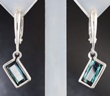 Серьги с полихромными индиголит турмалинами