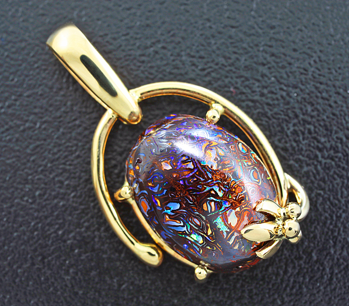 Золото Кулон с австралийским болдер опалом