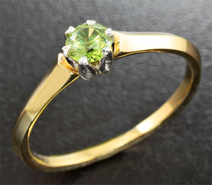 Золото Золотое кольцо с демантоидом