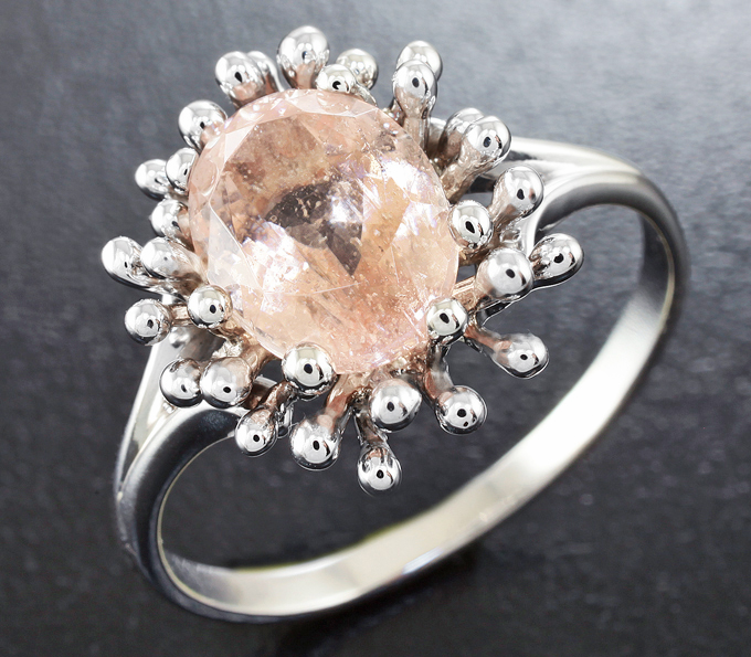 Золото Кольцо с морганитом