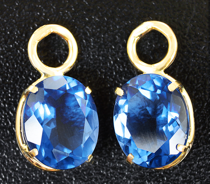 Золото Подвески для серег с флюоритами