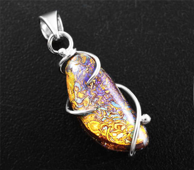 Золото Кулон с австралийским болдер опалом
