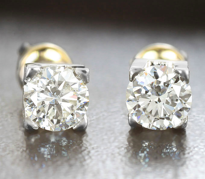 Золото Пусеты с бриллиантами