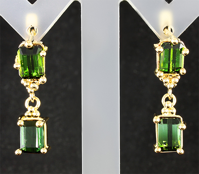 Золото Серьги с турмалинами