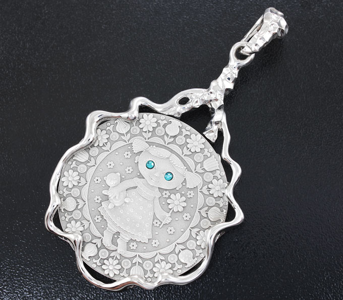 Серебро 925 Кулон с арт-монетой «Дева»