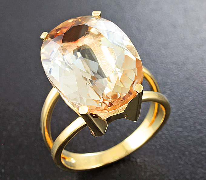 Золото Кольцо с империал топазом