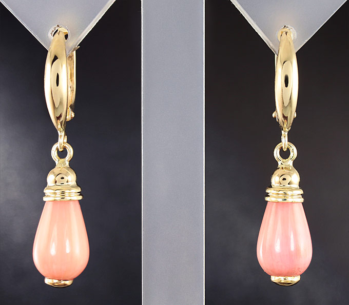 Золото Серьги с solid кораллами