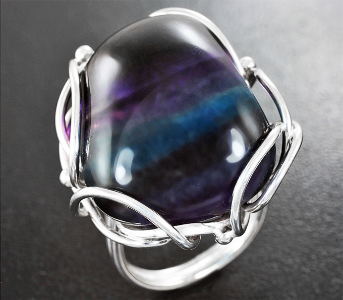 Серебро 925 Кольцо с флюоритом