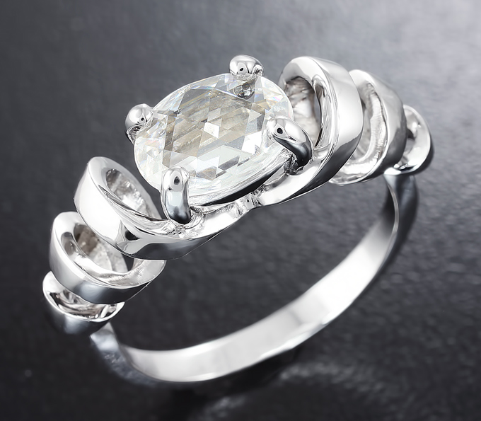 Золото Кольцо c лейкосапфиром