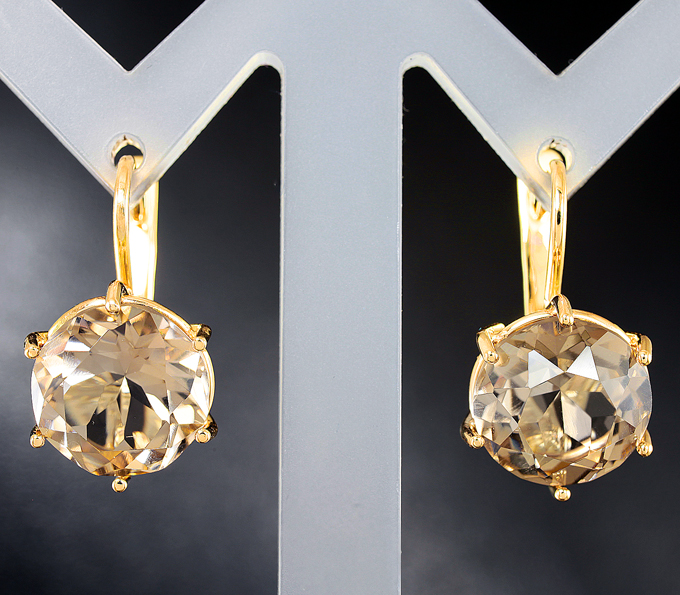 Золото Серьги с топазами