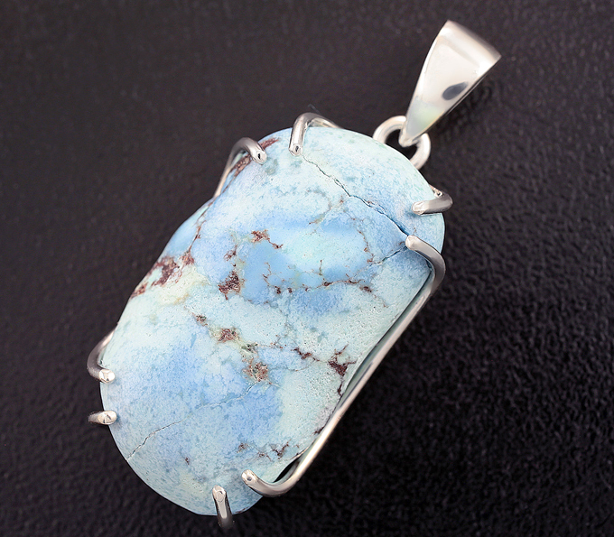 Серебро 925 Кулон с казахстанской бирюзой