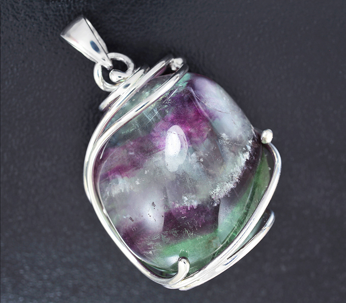 Серебро 925 Кулон с флюоритом