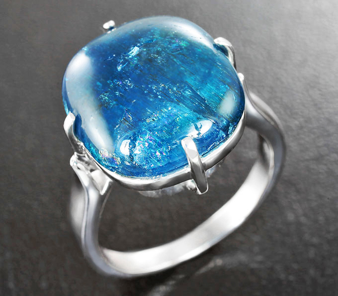 Серебро 925 Кольцо с апатитом