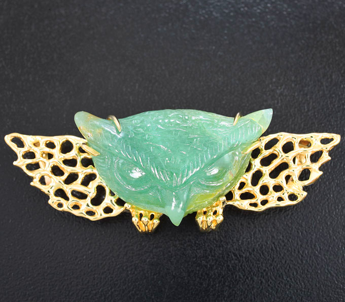 Золото Кулон с резным грандидьеритом