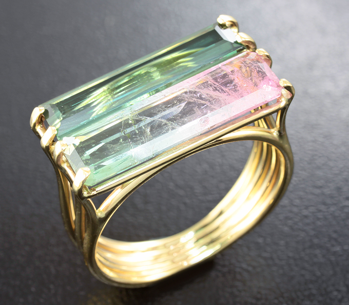 Золото Кольцо с турмалинами