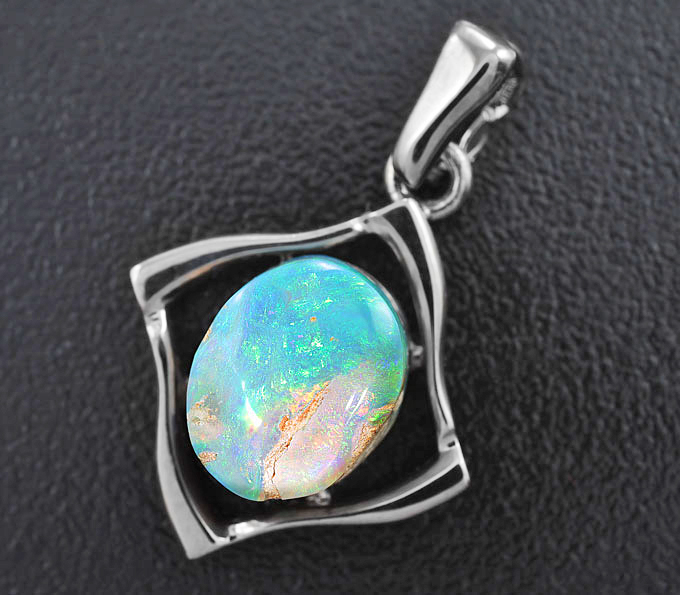 Серебро 925 Кулон с австралийским solid опалом