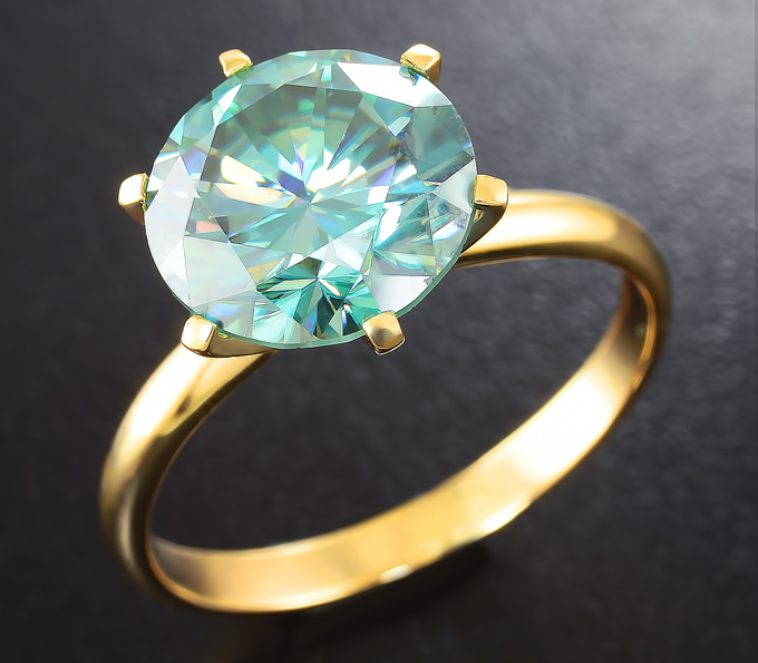 Золото Кольцо с чистейшим муассанитом