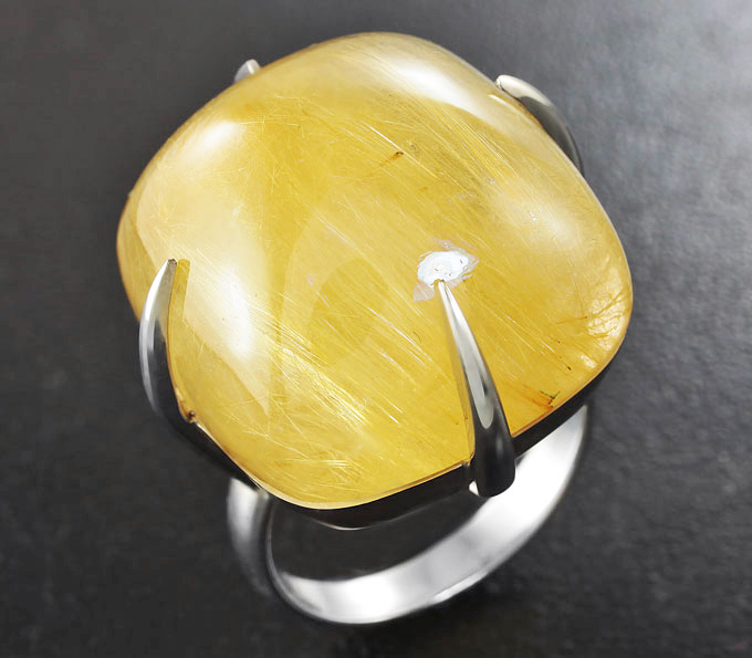 Серебро 925 Кольцо c рутиловым кварцем