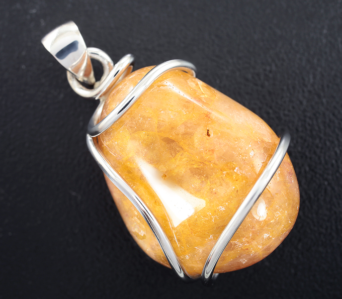 Серебро 925 Кулон с желтым агатом