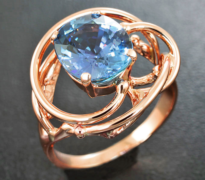 Золото Кольцо с танзанитом