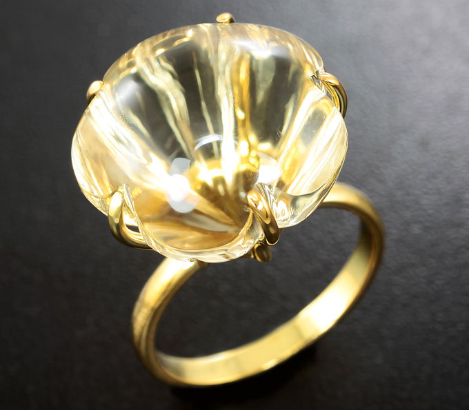 Серебро 925 Кольцо с резным цитрином