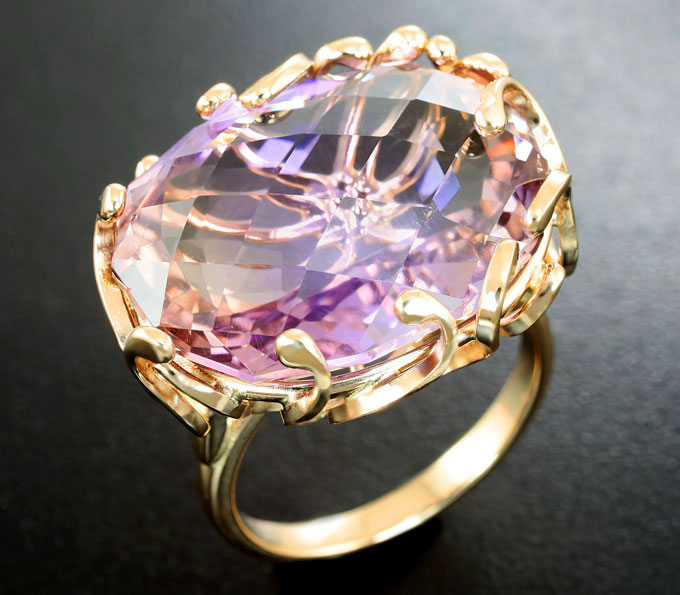 Золото Кольцо с аметрином авторской огранки