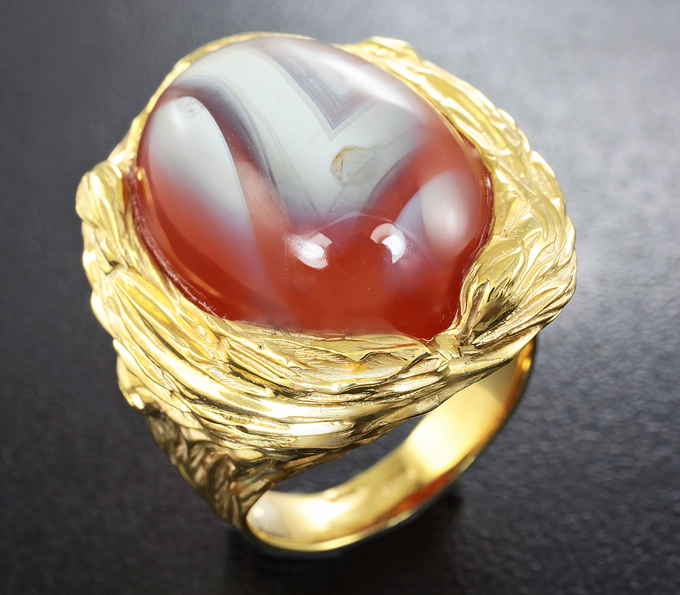 Серебро 925 Кольцо c агатом с уникальным рисунком