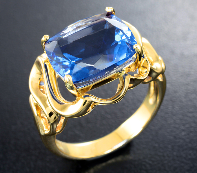 Золото Кольцо c флюоритом