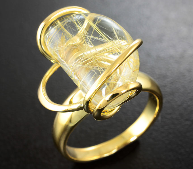 Серебро 925 Кольцо c рутиловым кварцем