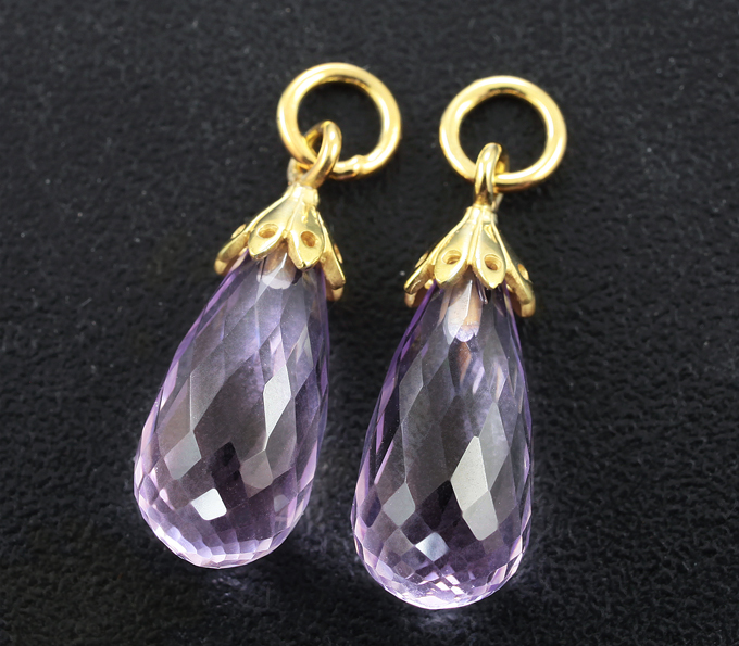 Серебро 925 Подвесы с аметистами