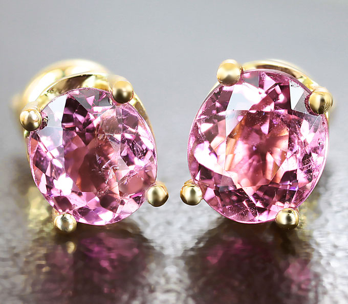 Золото Пусеты с турмалинами