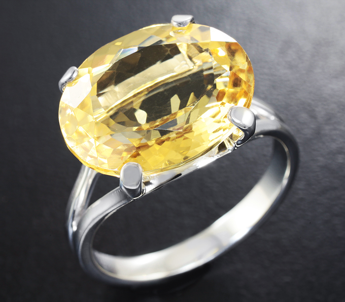 Серебро 925 Кольцо c цитрином