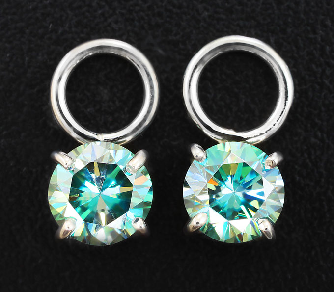 Серебро 925 Подвесы для серег с муассанитами