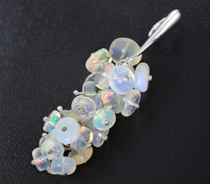 Золото Кулон с кристаллическими эфиопскими опалами