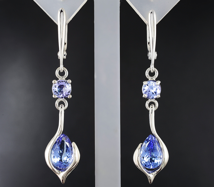 Серебро 925 Серьги с танзанитами