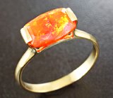 Кольцо с ограненным эфиопским опалом Золото