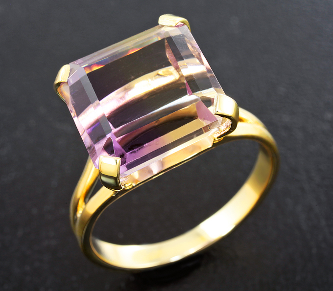 Золото Кольцо с аметрином