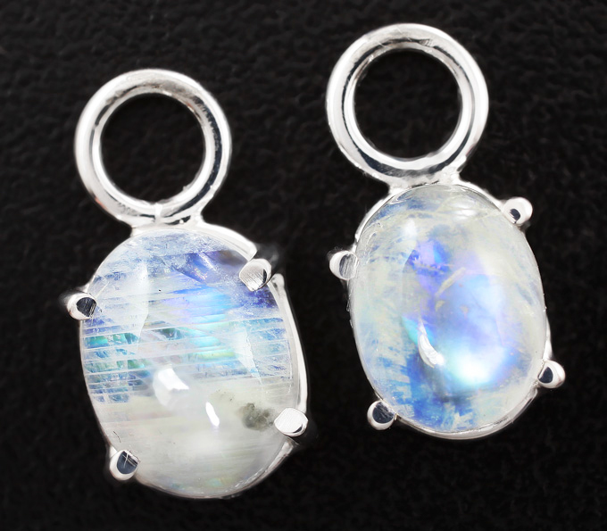 Серебро 925 Подвесы для серег с лунными камнями